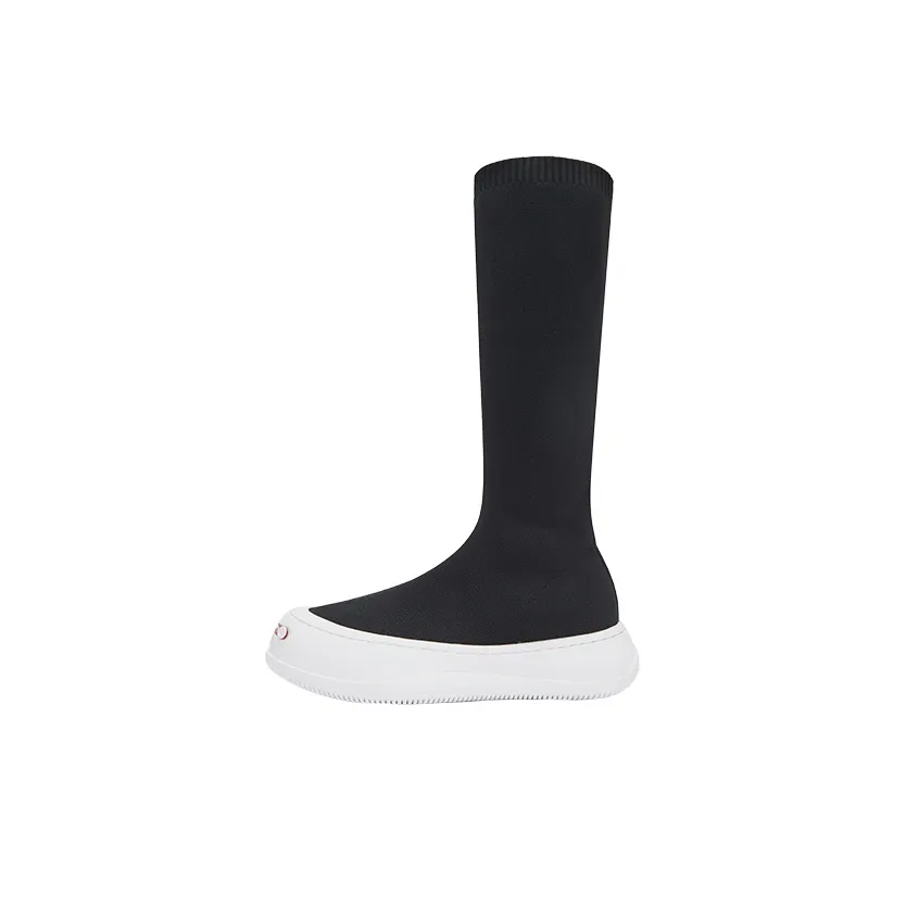 SMILEREPUBLIC Half Knee Socks Boots High Top Knee high Boots Fenty's Black