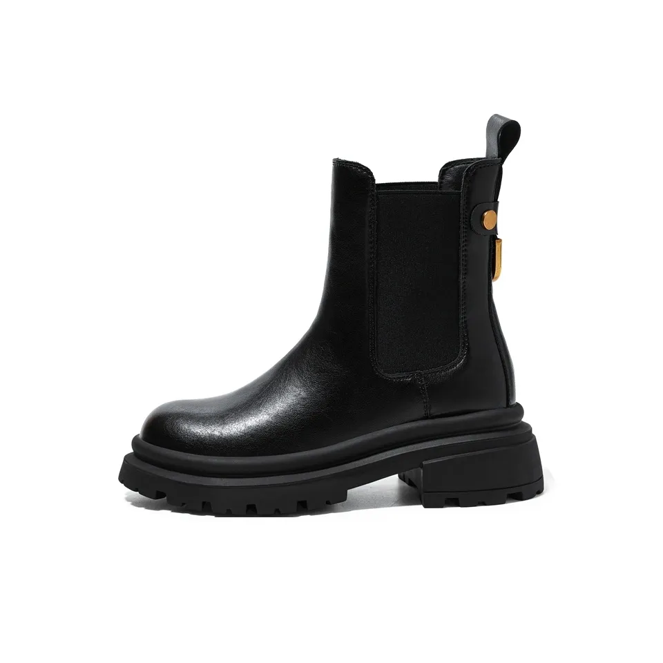 ZHR Short Chelsea Boots Medium Heel Women's Black