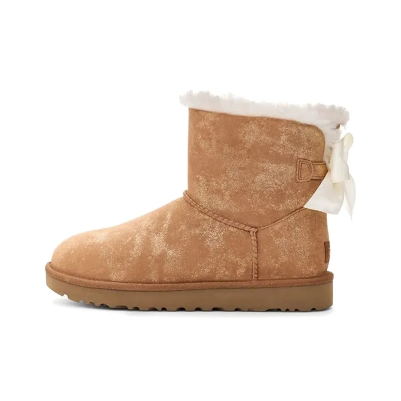 UGG Mini Bailey Bow Glimmer Chestnut Women's