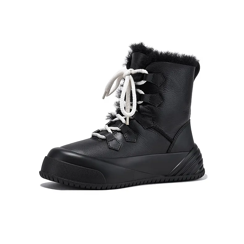 SELAIYA Термический Устойчивый к истиранию Увеличивающий Высоту Crew Сноубутсы 4,5 см Женские Черный