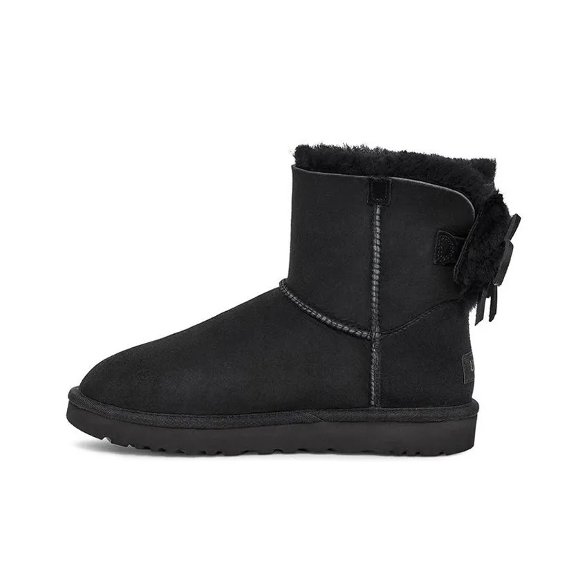 UGG Classic Dudble Bow Mini Snow Boots Black Women's