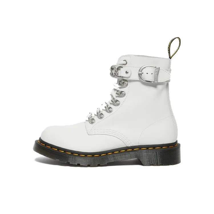 Dr. Martens 1460 Pascal Chain Leather Lace Up Boot 'White' Women's