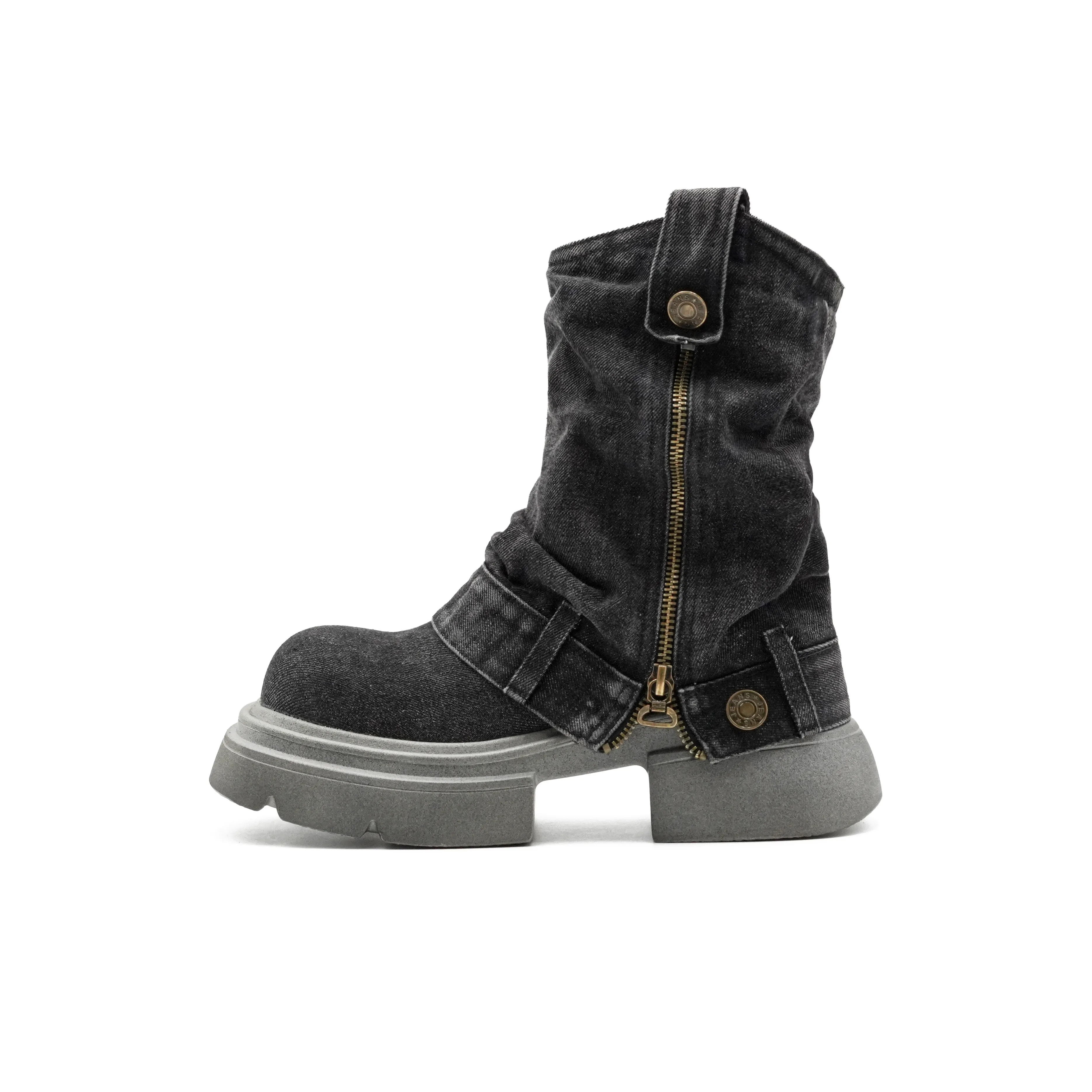 Little Sue Unique Design Petite Platform Bootcut Ankle Boots 6cm Women's