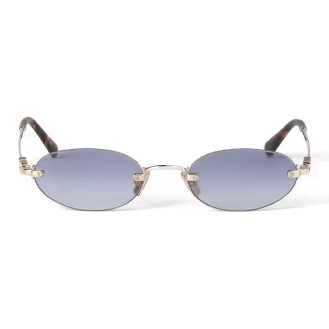 MIU MIU Металл OVAL SUNGLASSES Унисекс Золотой