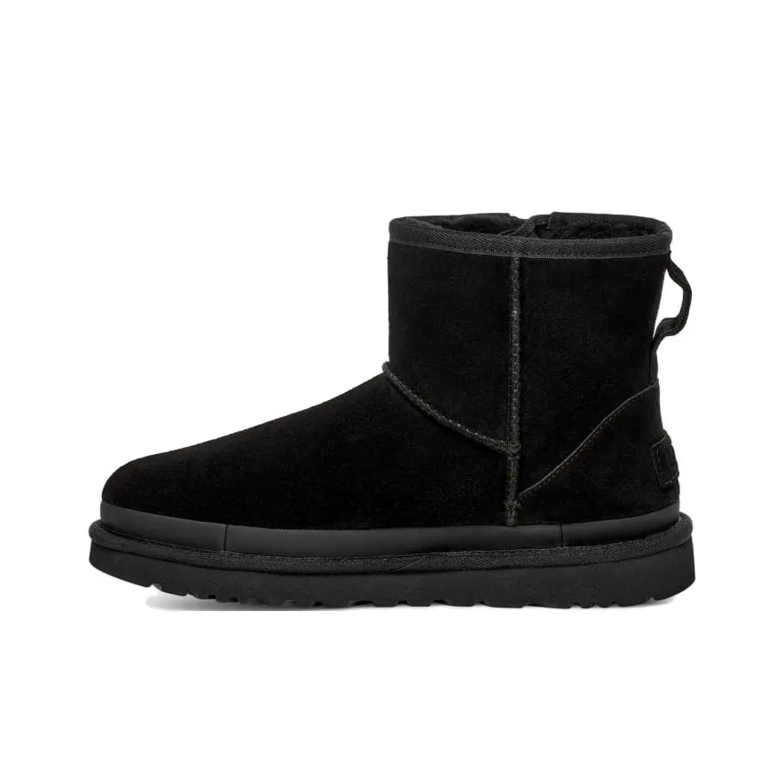 UGG Classic Mini Zipper Tape Logo Boot 'Black' Women's