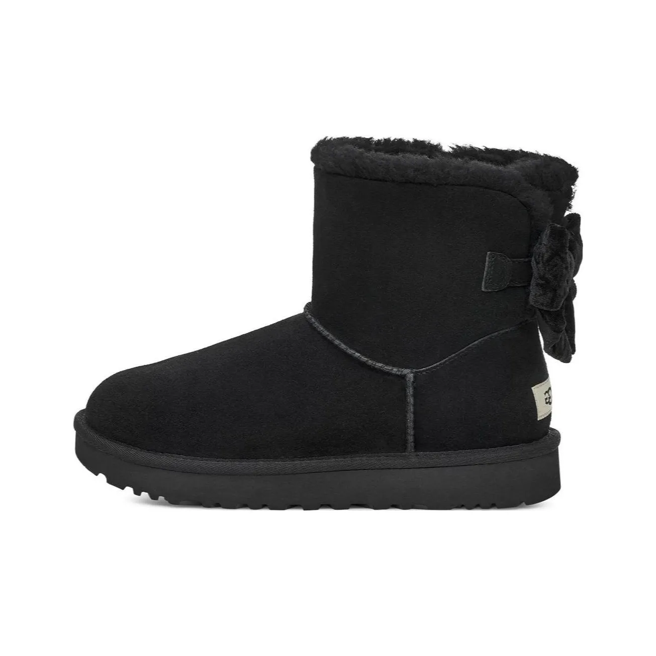 UGG Mini Bailey Bow Crushed Velvet Boot 'Black' Women's