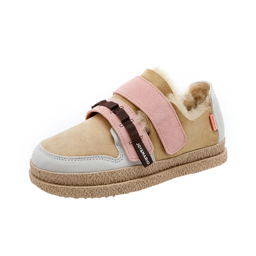 Joy Mario Термические Снежные Ботинки Женские Розовые с Увеличением Высоты и Длинами Стопы