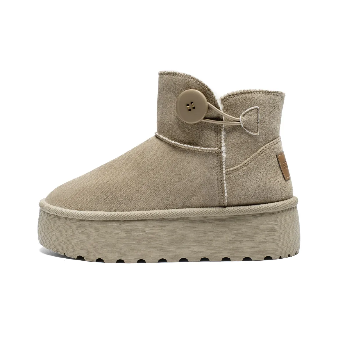 RENBEN Термический водонепроницаемый покрытие короткие сноубутсы женские коричнево-зеленые