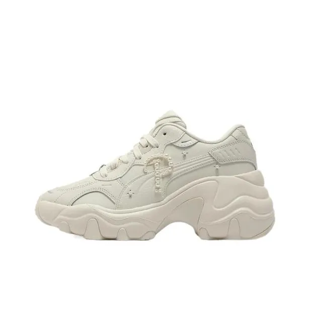 PUMA Wear resistant And Lightweight Low Top Casual Shoes Women's Beige