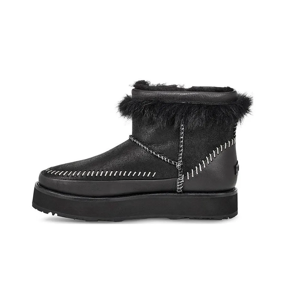UGG Fluff Punk Boot Fleece Lined Black Women's