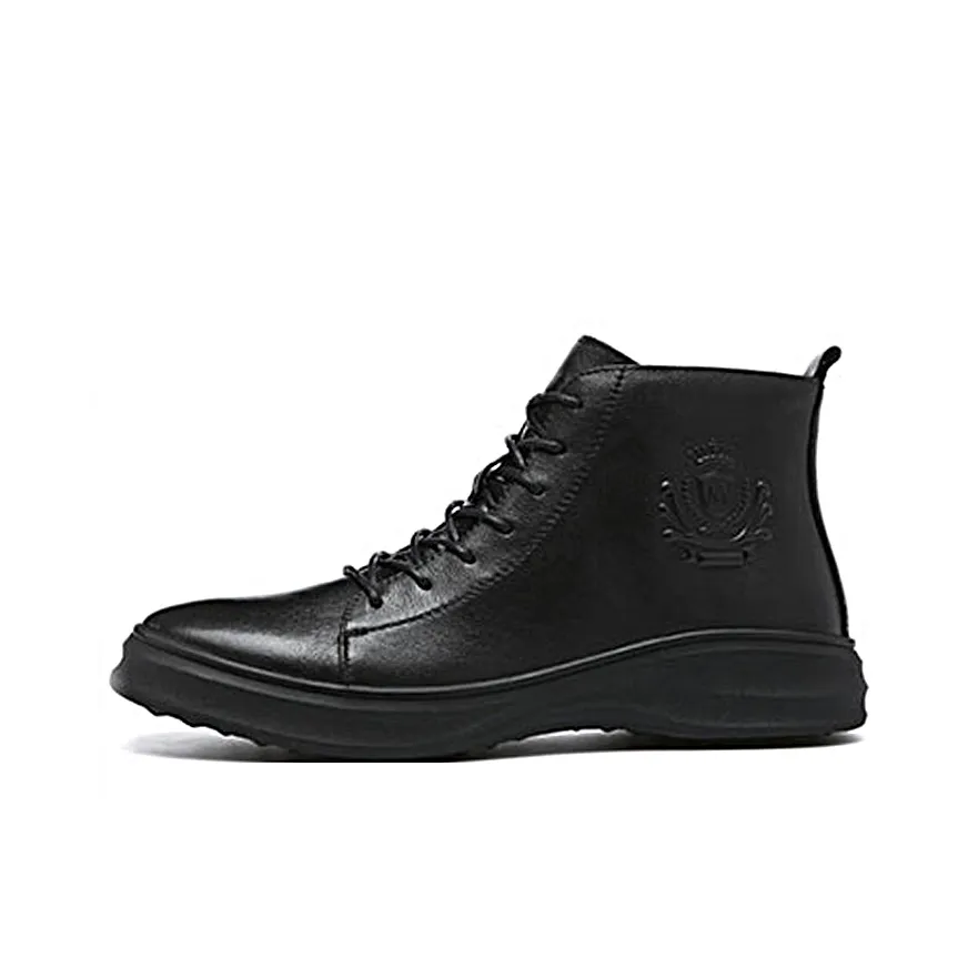 Lady's House Ankle Boots Men's Black/White