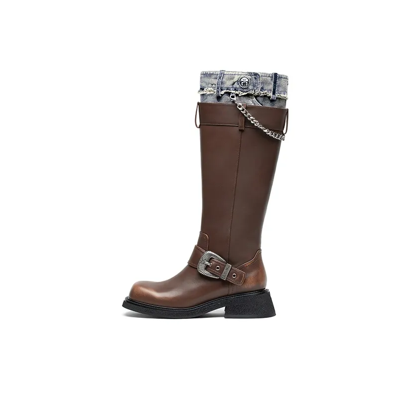 SUGARSU Knee high Boots 4.5cm Women's Brown