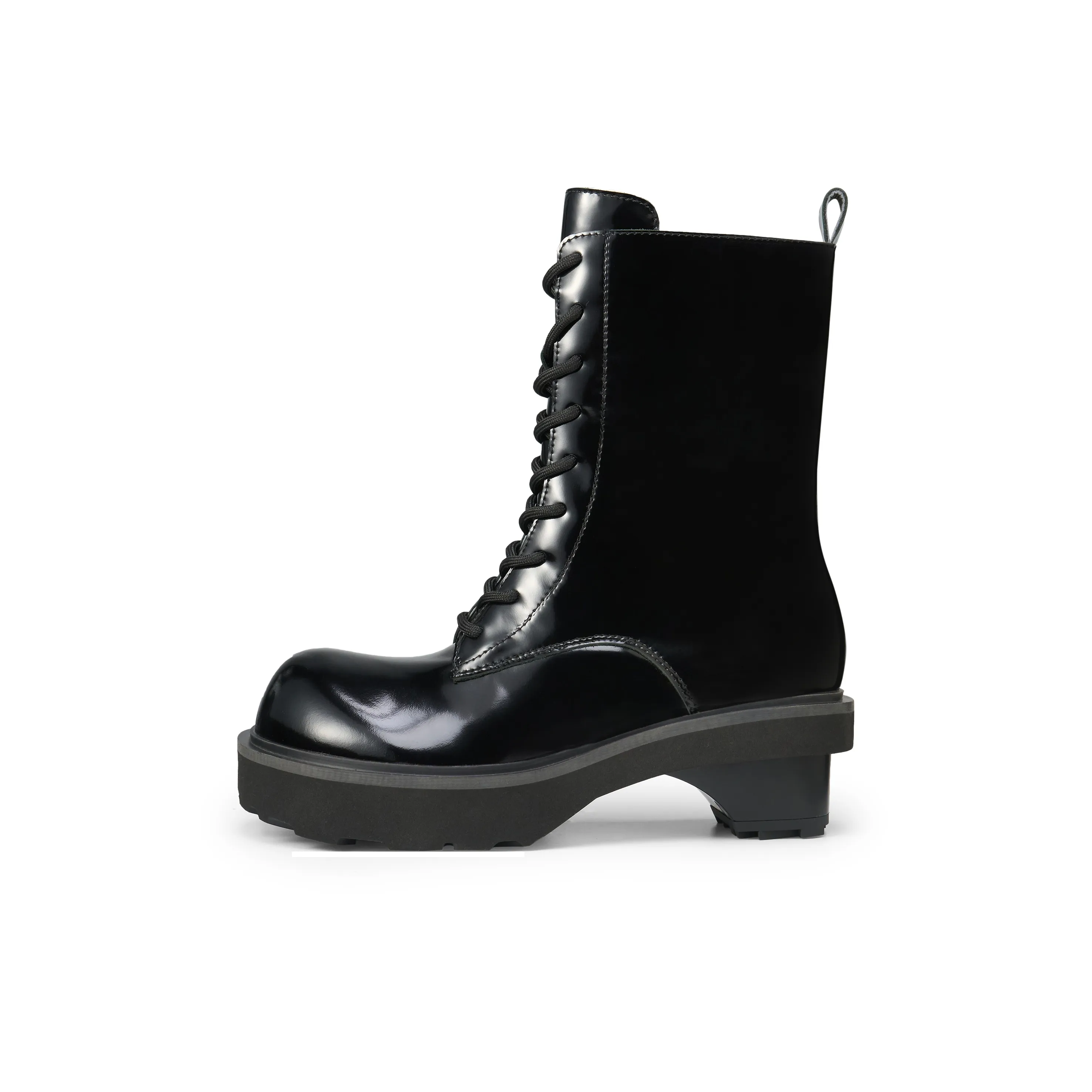 Lost In Echo Круглый носок Конструкторы Каблук Crew Натуральная кожа Мартинсы Желтые ботинки для женщин