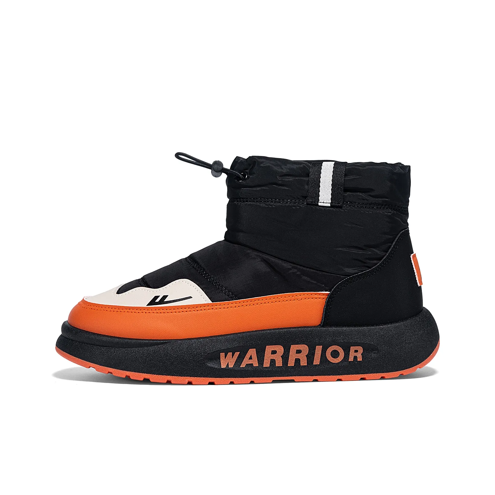 Warrior Термическое Увеличение Высоты Покрытие Короткие Снежные Ботинки Мужские Черные и Оранжевые