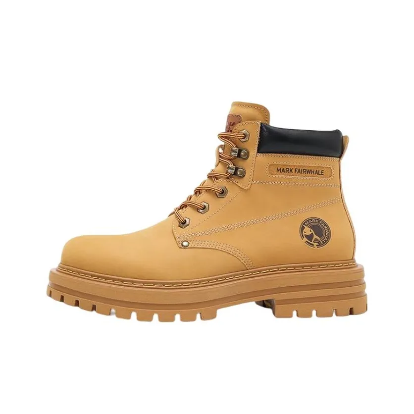 FAIRWHALE Martin Boots Unisex Black/Ginger Yellow