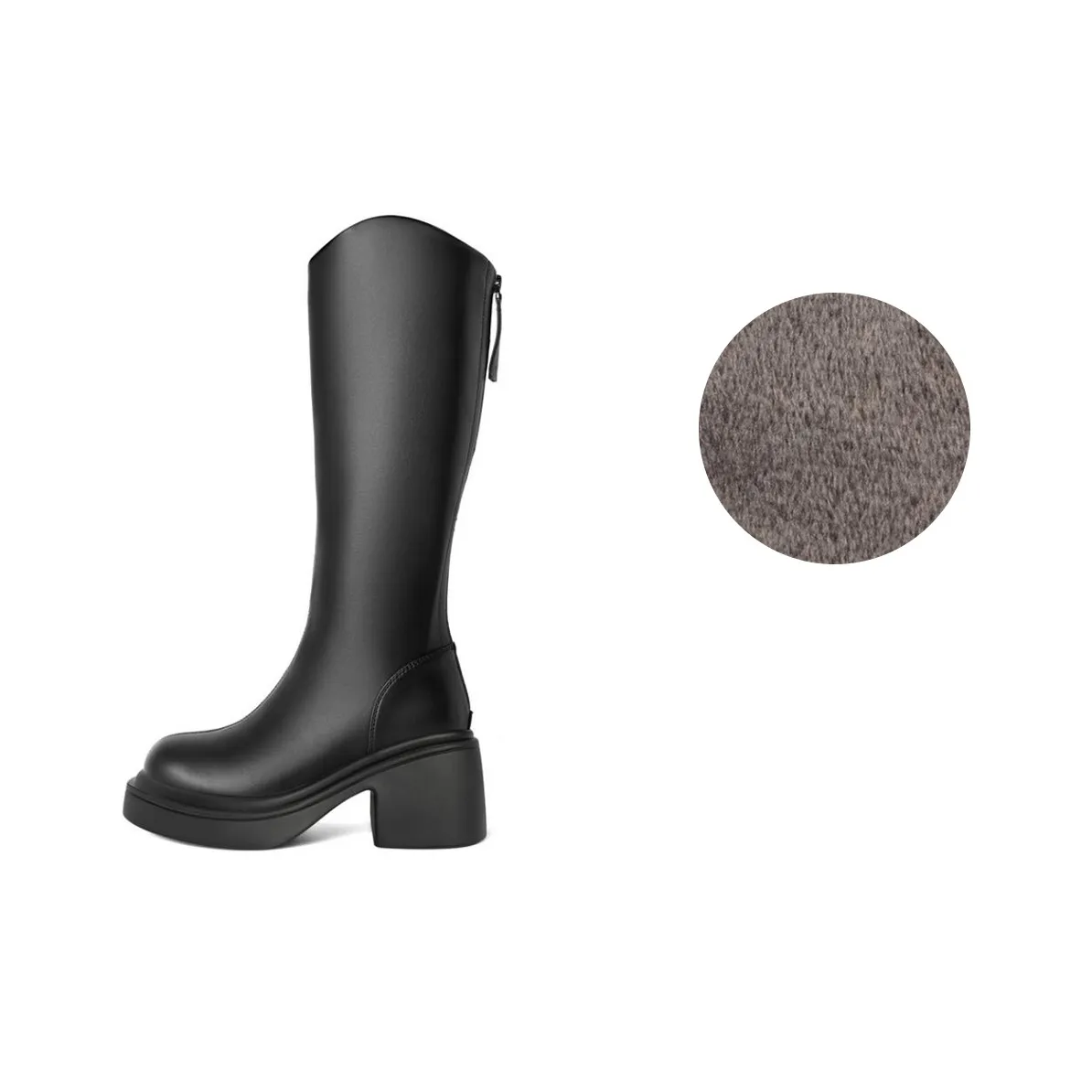 BELLE Knee-high Boots 6.5cm Women's Black
