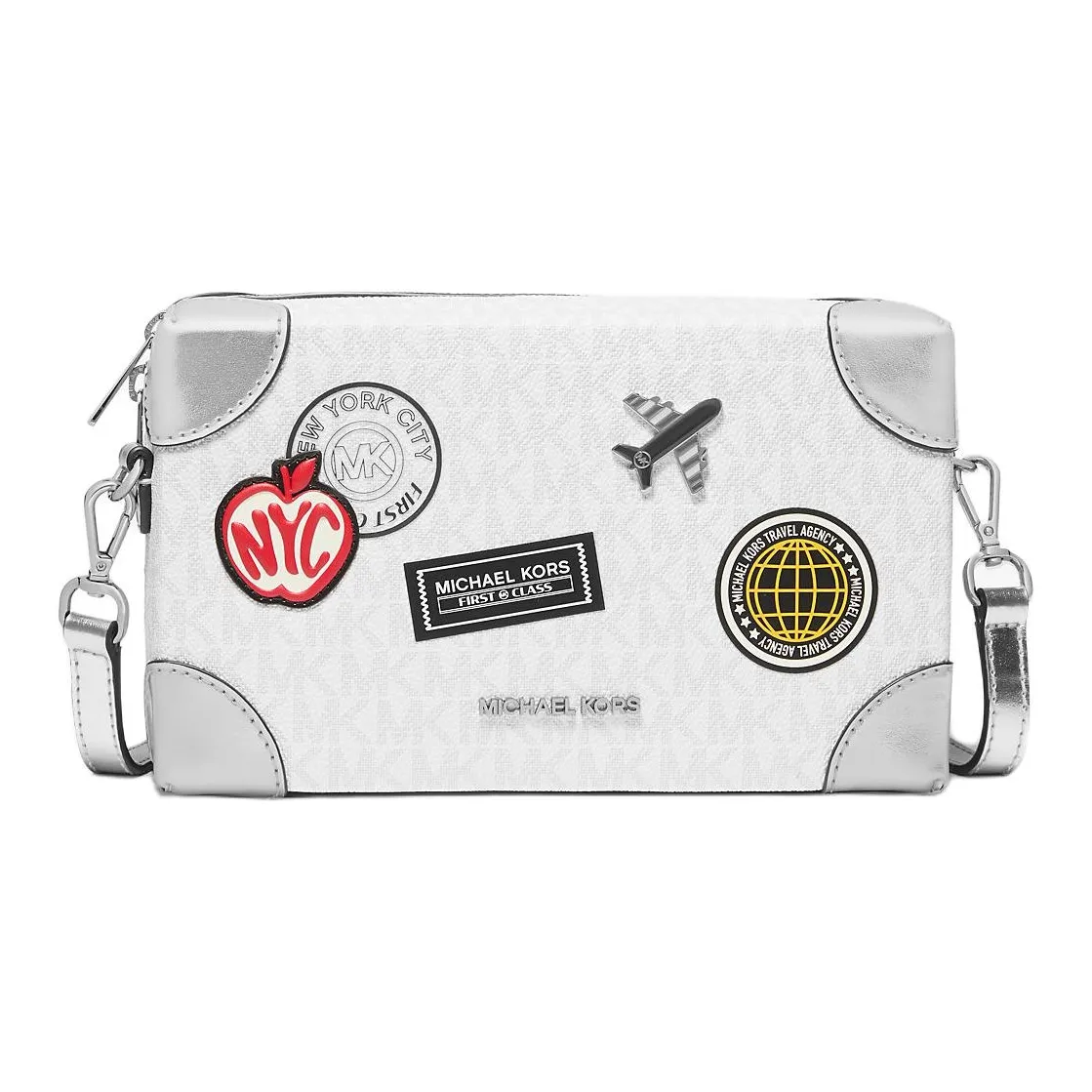 MICHAEL KORS Покрытый холст Сумка через плечо Маленькая Женская Белая