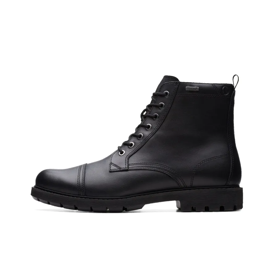 Clarks Short Mid Calf Martin Boot Men's Black