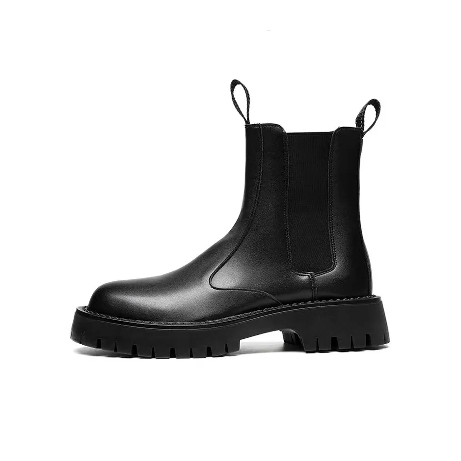 GIHO Martin Boot Short Chelsea Boots Men's Black