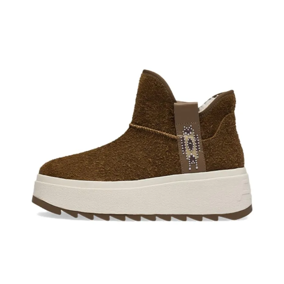 Пепельная термостойкая короткая сноуботинка для женщин