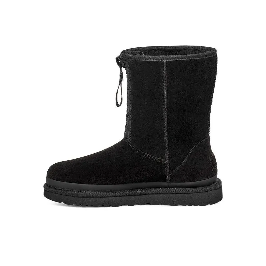 UGG Classic Short Zipper Tape Logo Boot 'Black' Women's