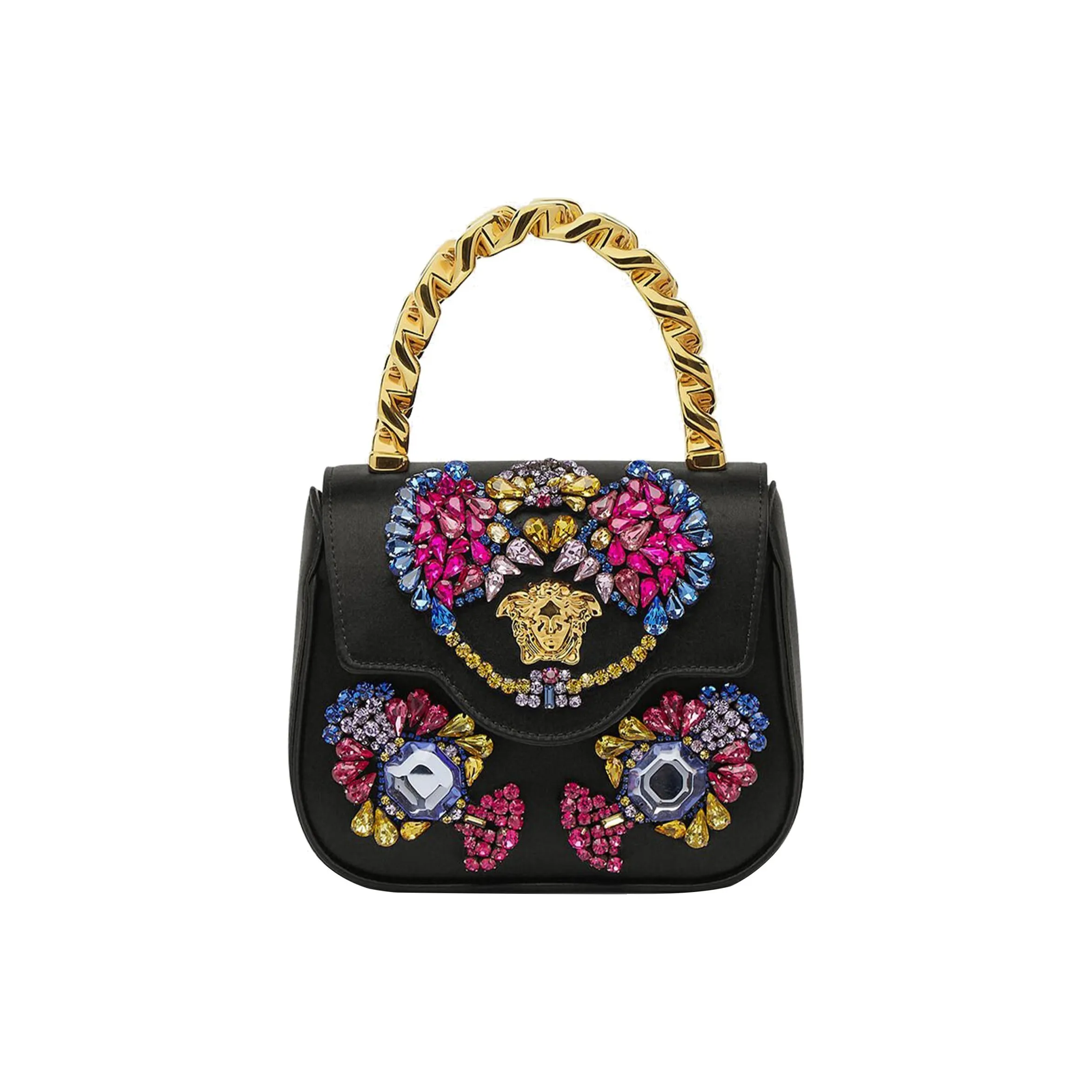 VERSACE La Medusa Leather Shoulder Bag Crossbody Bag Handbag Extra Mini Women's Black