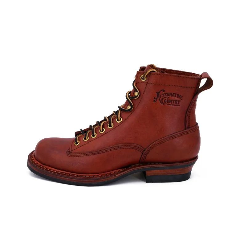 Alternative Country Logger Кружево To Палец Лицевая коровья кожа Модный тренд Мартинсы Унисекс Коричневый