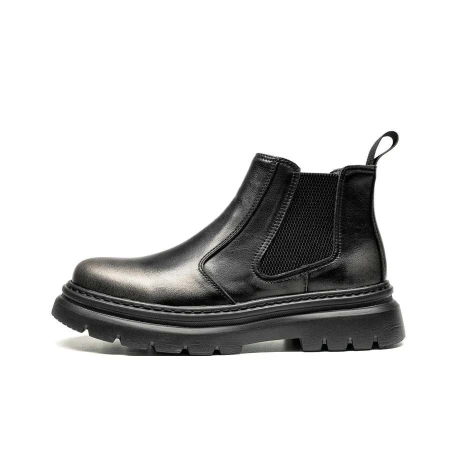 LEAVELAND Короткий Челси Мужской Черный Серебряный