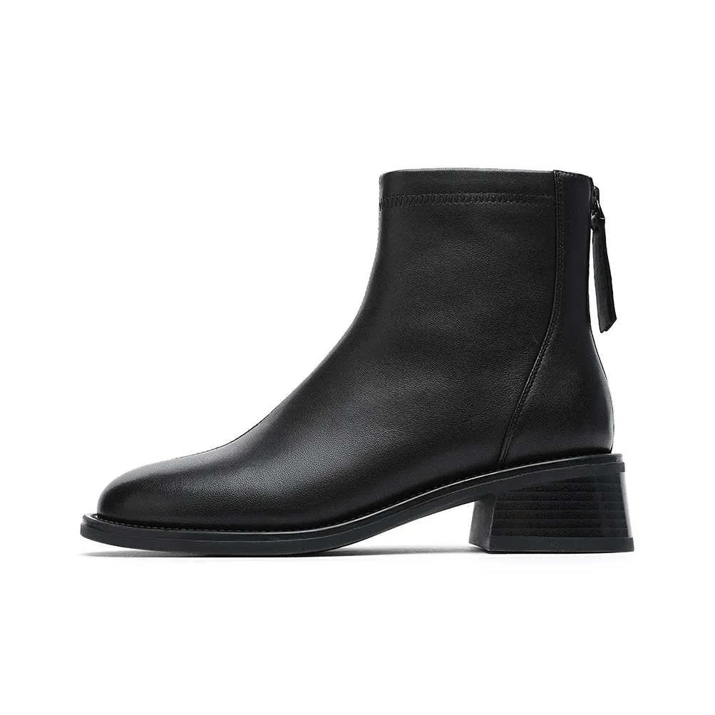 GOLDLION Ankle Boots Chunky Heel Women's