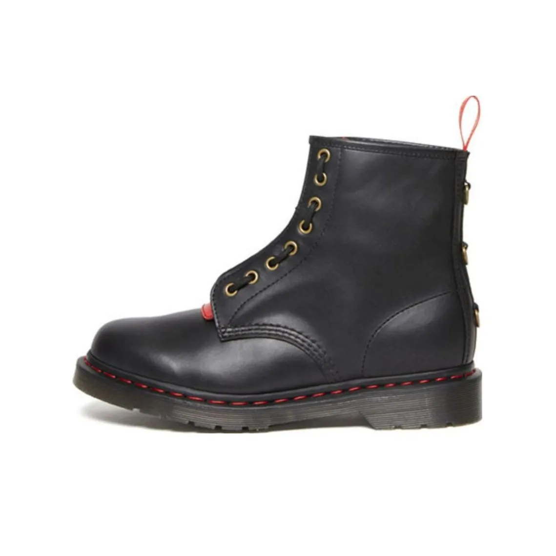 Dr. Martens 1460 Year Of The Rabbit Leather Lace Up Boots 'Black Red'