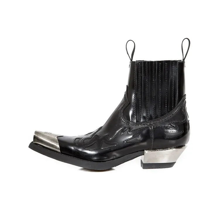 NEW ROCK Chelsea Boots 4cm Unisex Black