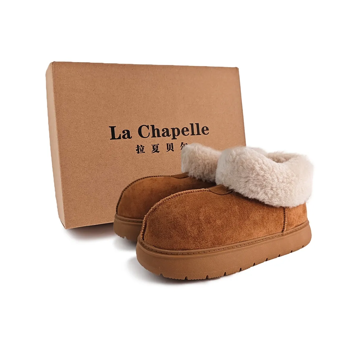 La Chapelle Wear Resistant Height Increasing Short Snow boots pero Women's Brown
