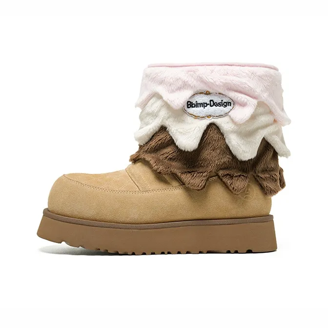 BBIMP Мороженое Сноубутсы Устойчивые к абразиву противоскользящие покрытие Crew Сноубутсы Женские Желтый