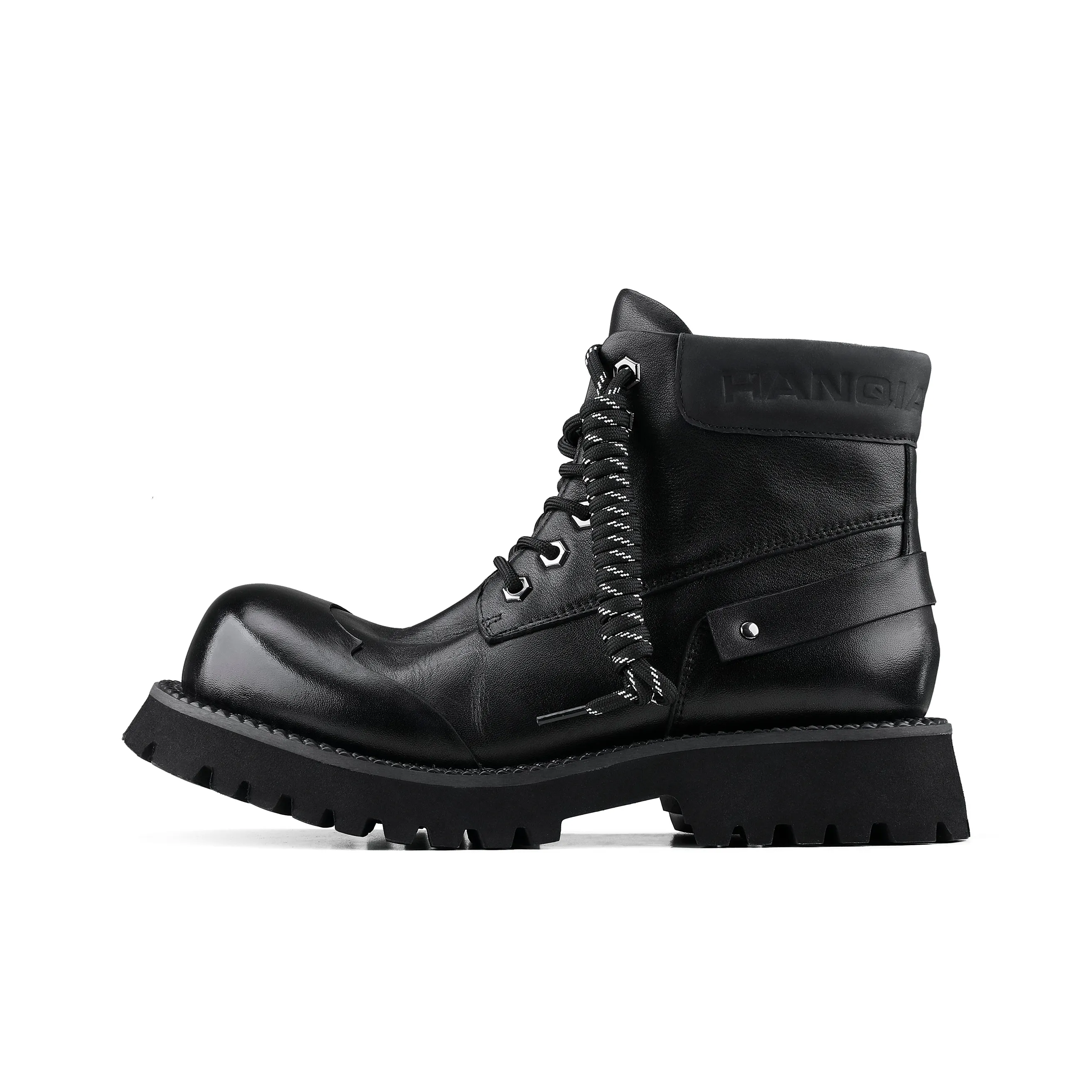 HANQIAORIJI Black Blood Series Short Martin Boot Unisex Black