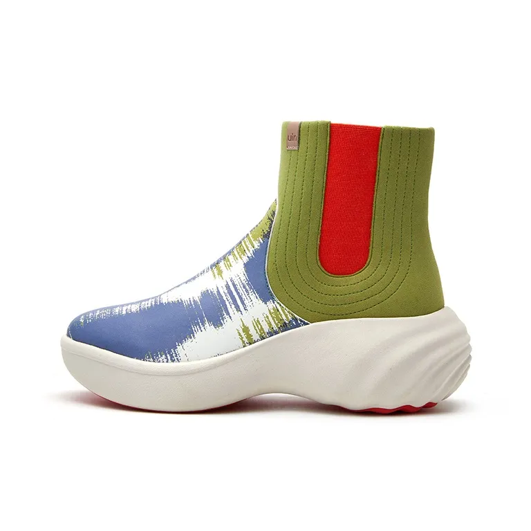 U.IN Painted Travel Shoes-Si Chuan 4 Artistic Collection Chelsea Boots Women's