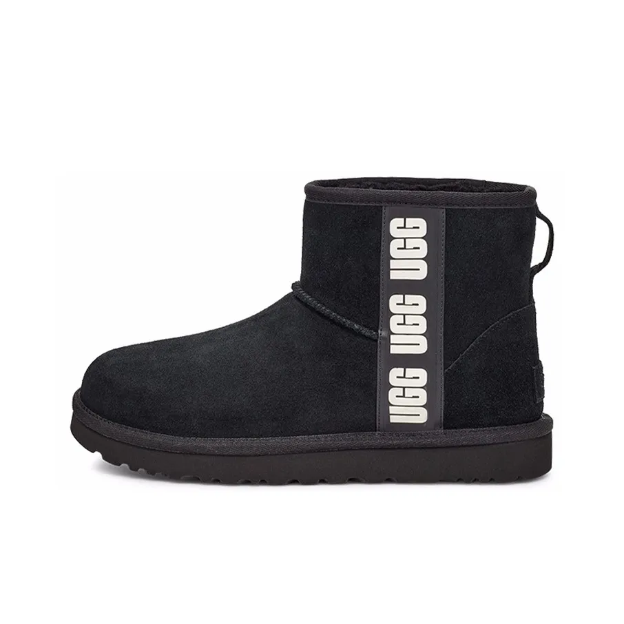 UGG Mini Side Logo 'Black White' Women's
