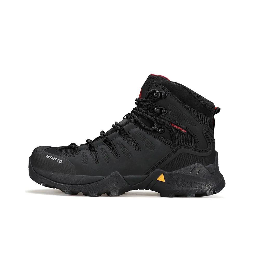HUMTTO Abrasion Resistant Shock Absorbers With Slip Resistant Features Short Snow Boots Men's Black Red