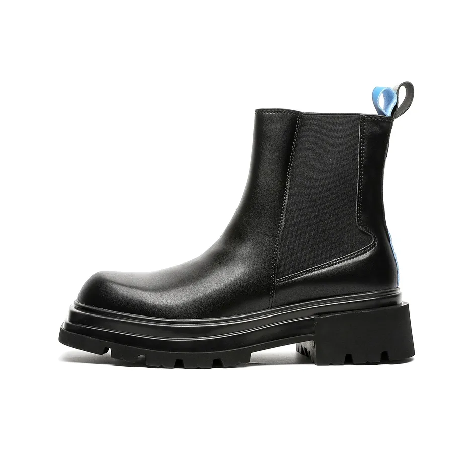 Beidouniao Short Chelsea Boots Men Black