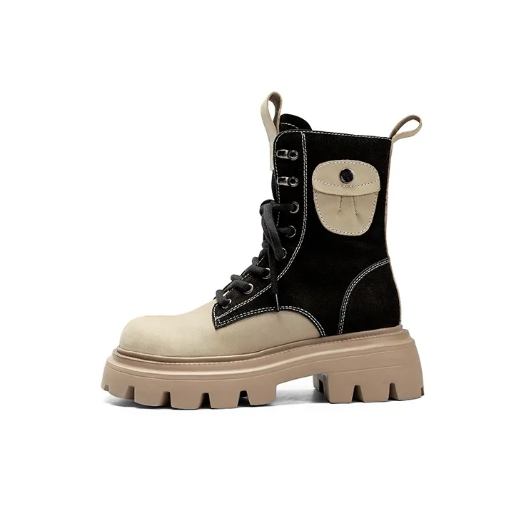 Q.VONTON Короткий MID Голень Мартин Ботинок Женские