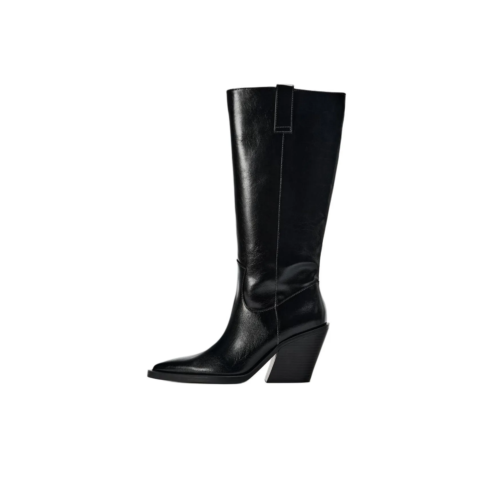 ZARA Knee high Boots 7cm Women's Black