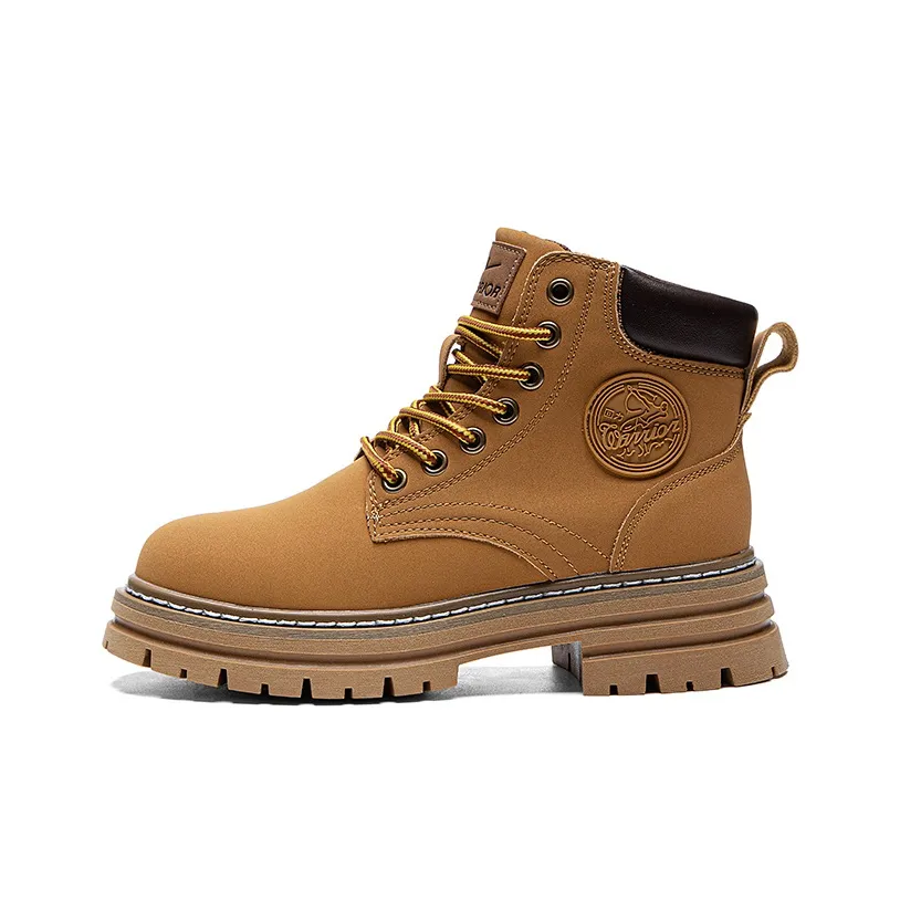 Warrior High Топ Повседневный Универсальный Желтый Ботинки Мартин Boot Унисекс CAMEL