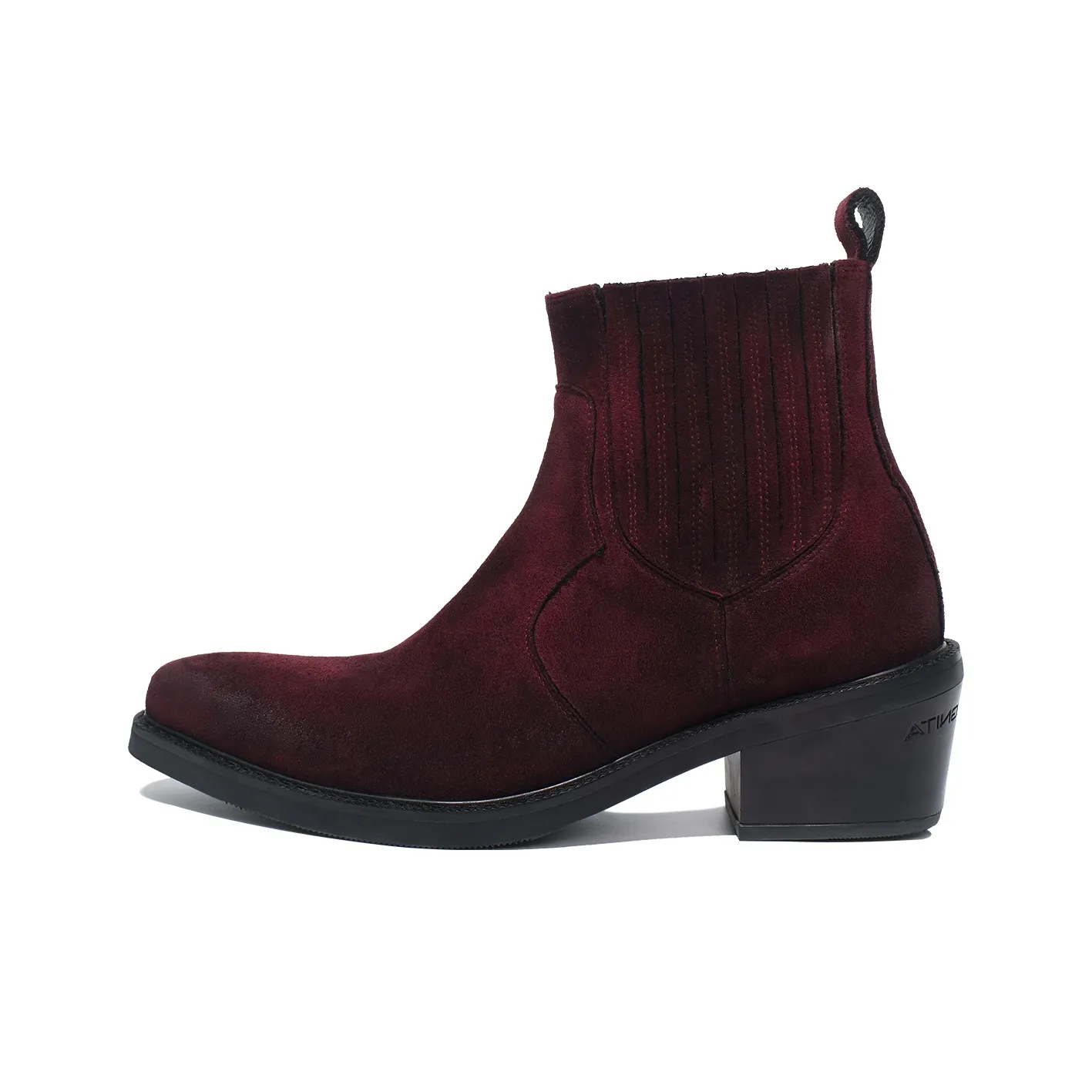 heavy-sole patent-leather ankle boots