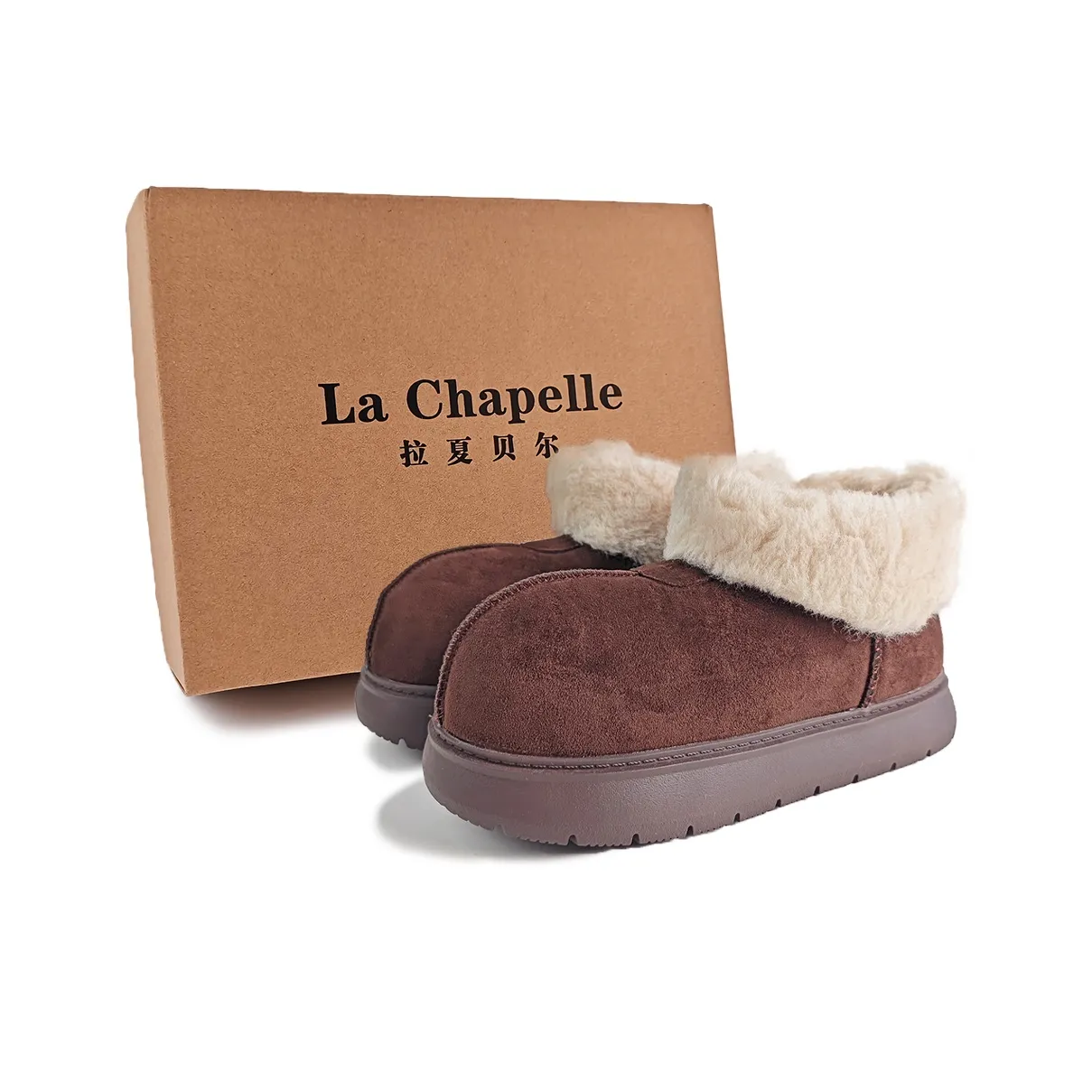 La Chapelle Термостойкий Устойчивый к истиранию Короткий Сноубутсы Женские Темный кофейный