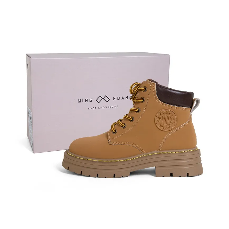 MINGKUANG Уличная одежда Желтые ботинки Crew Мартин Ботинок 2,5 см Унисекс Желтый