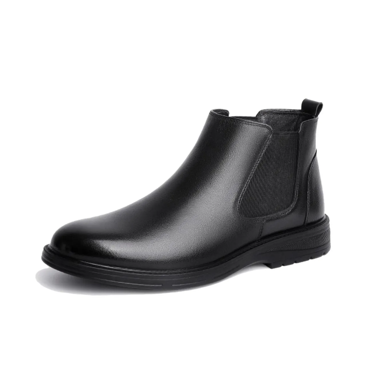 AOKANG Crew Chelsea Boots 3cm Men's Black