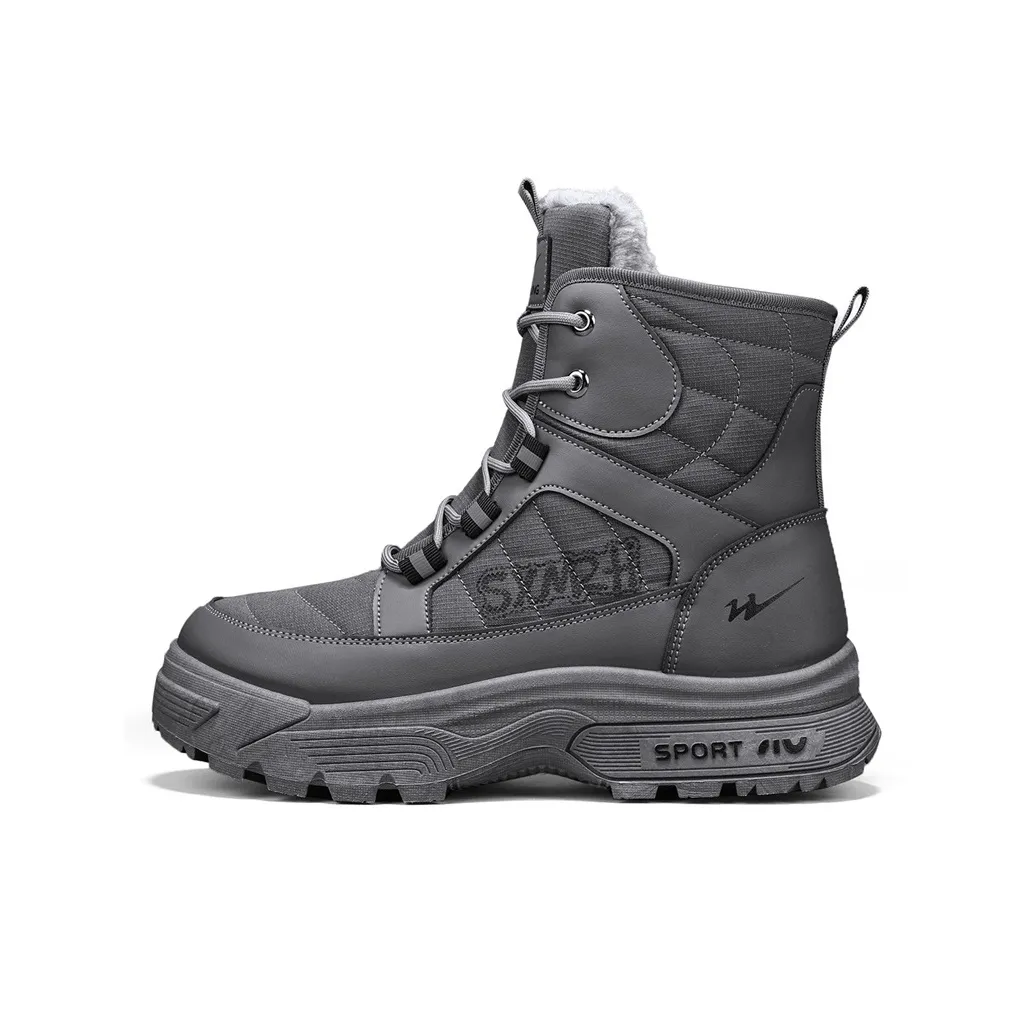 Binary Устойчивый к истиранию Амортизация Покрытие Короткие Снежные ботинки Мужской Серый