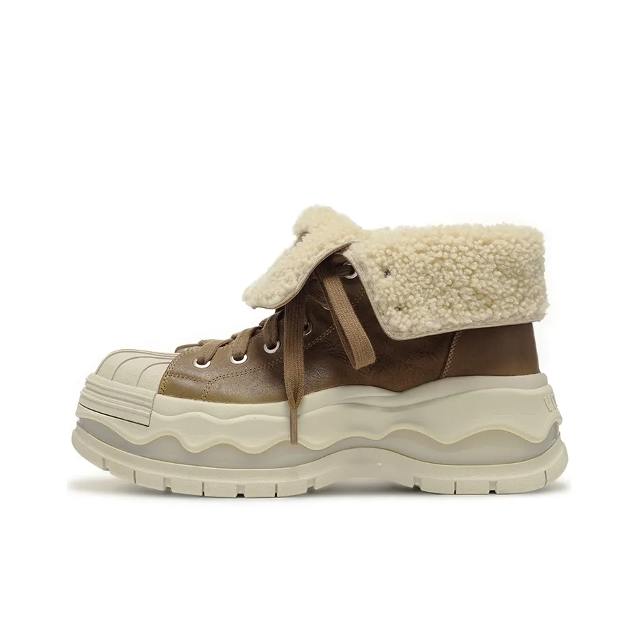 VITTORIO VENTURA Короткие Сноубутсы Женские Винтаж Коричневый