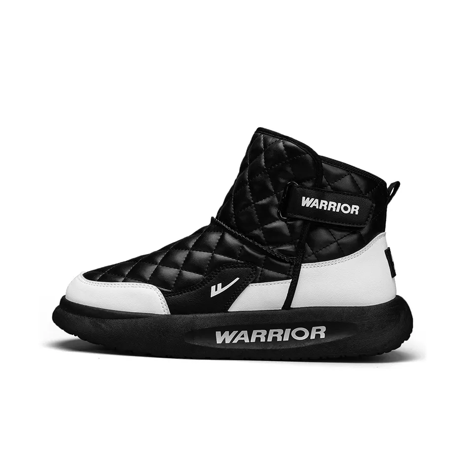 Warrior Thermal Abrasion Resistant Slip Resistant Short Snow Boots Men's Black White