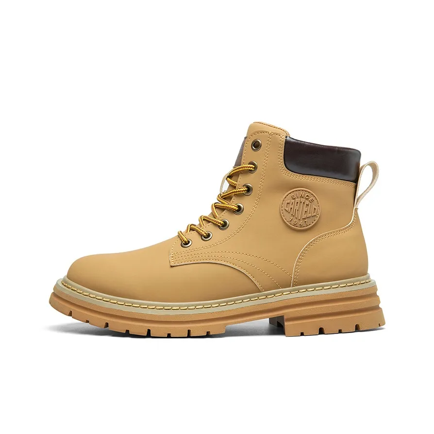 CARTELO Винтаж Американский Желтый Ботинки Мартин Boot Унисекс Желтый