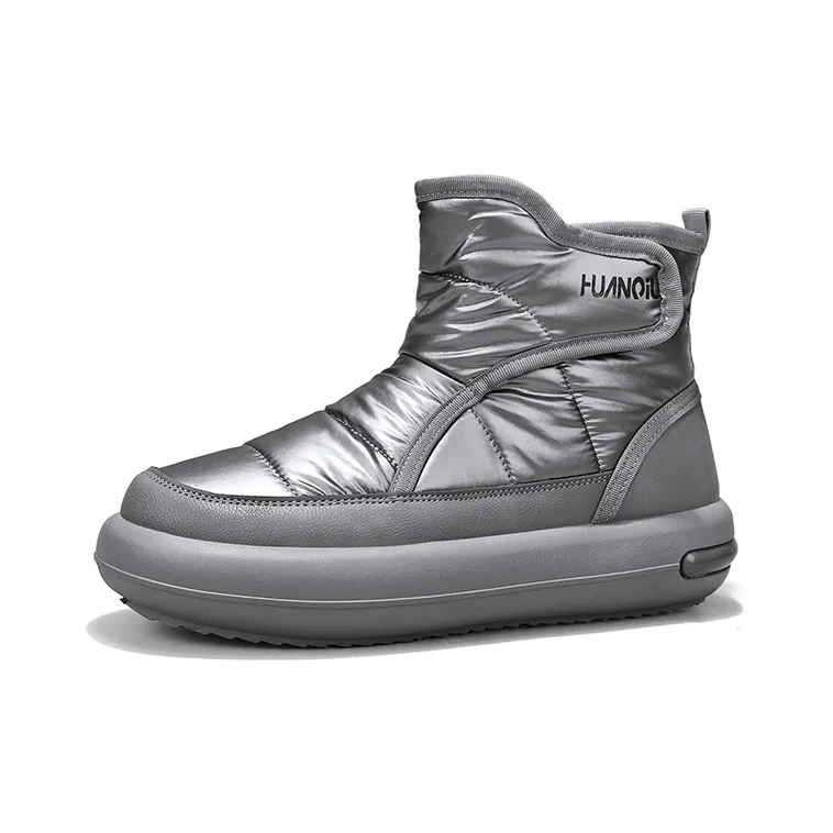 HUANQIU Ankle Length Snow Boots Men's Silver